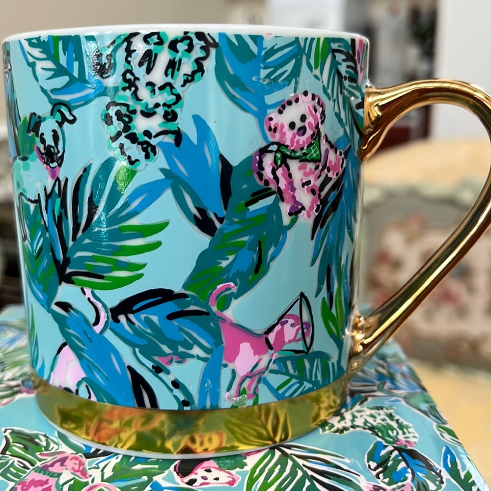 Lilly Pulitzer "Barking Up the Palm Tree" Mug - New in Box